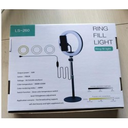 RING LIGHT LS-260-6 10.0" COM SUPORTE DE TELEFONE E SUPORTE AJUSTÁVEL 3 AJUSTES DE CORES PRETO RING LIGHT LS-260-6 10.0" COM SUPORTE DE TELEFONE E SUPORTE AJUSTÁVEL 3 AJUSTES DE CORES PRETO